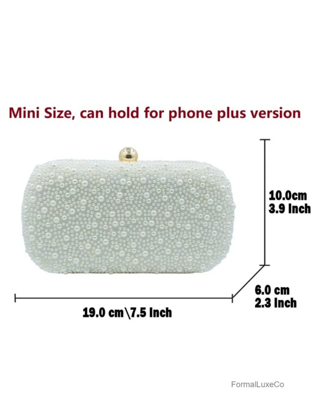 Beaded Clutch Purse with Chain Straps, Evening Bag for Weddings